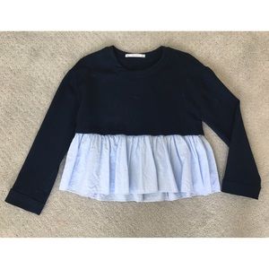 Zara Color Block Peplum Top